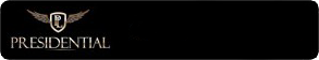 Logo on a black background with the word "Presidential" beneath a shield featuring a "P" and stylized wings, conveying a sense of luxury and elegance.